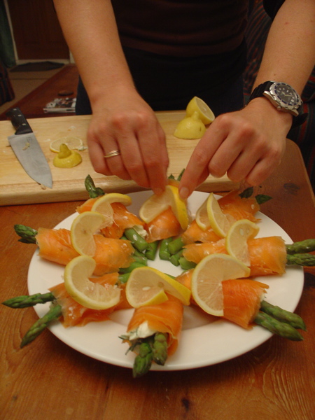 Asparagus ans Salmon entree